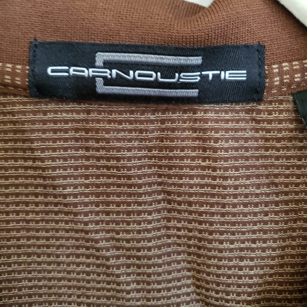 Carnoustie Shirt Mens XL Brown Polo Short Sleeve - Picture 4 of 5